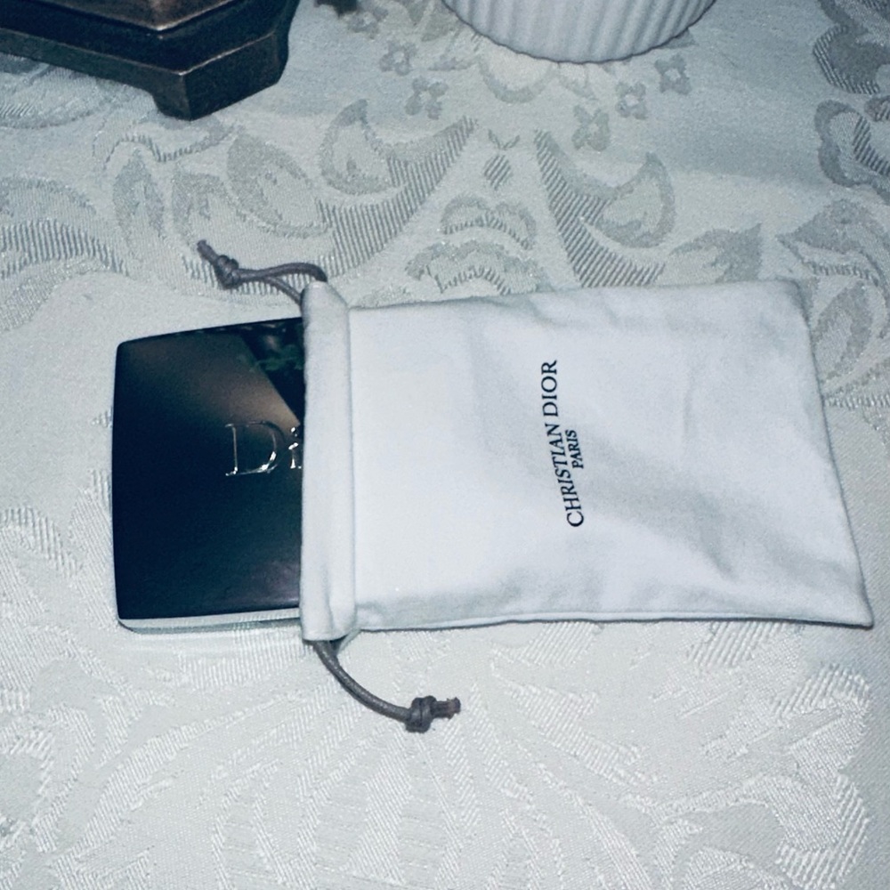 Dior Pocket Mirror and Dior White Velvet Pouch - New